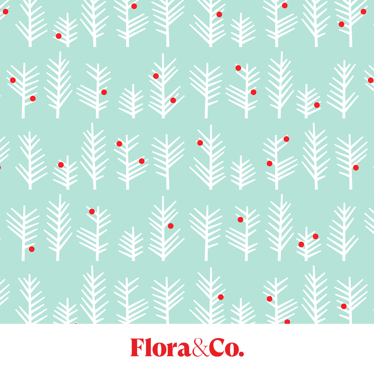 Mint Evergreen Wrapping Paper – Modern Holiday Gift Wrap by Flora & Co.
