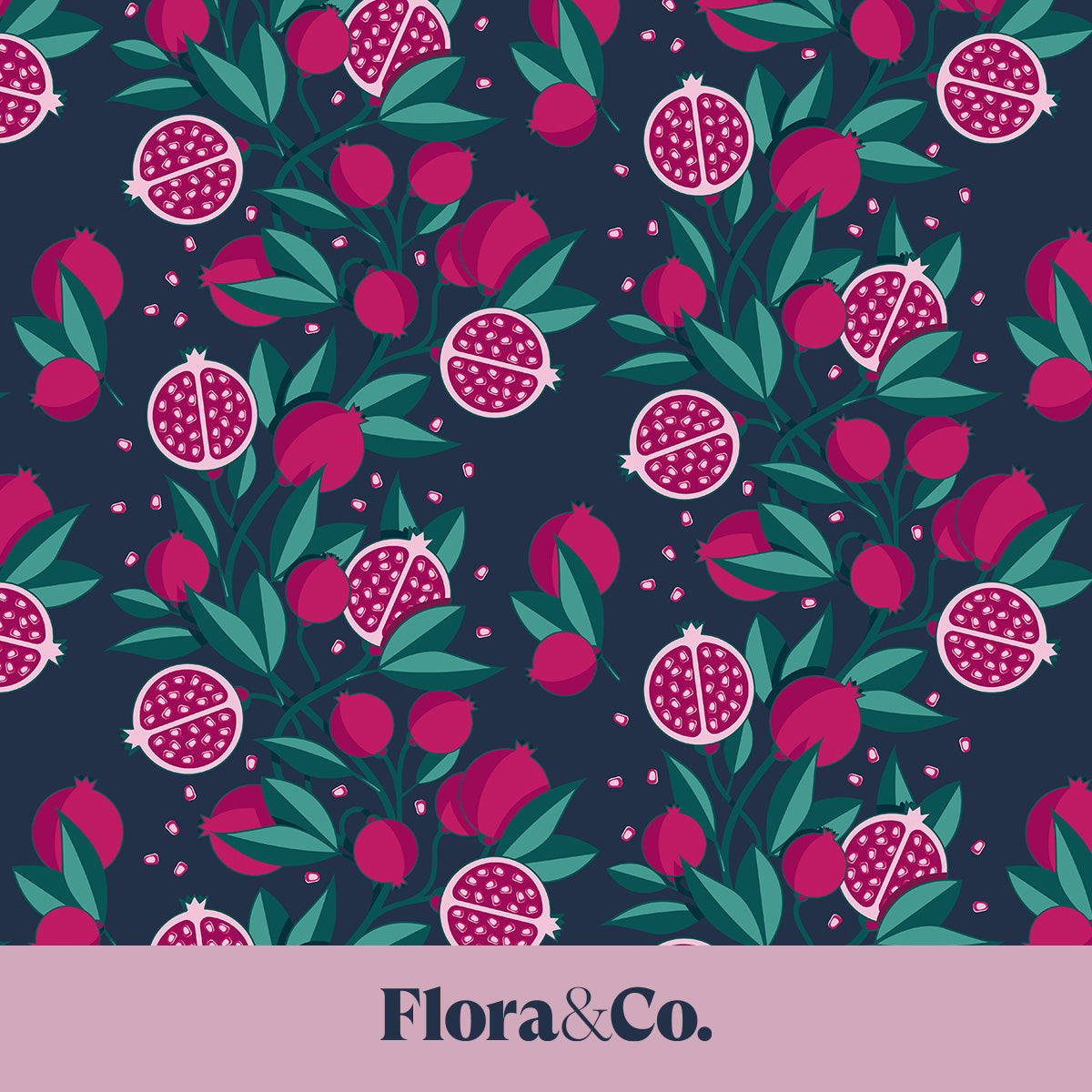Pomegranate Wrapping Paper – Bold Botanical Gift Wrap by Flora & Co.