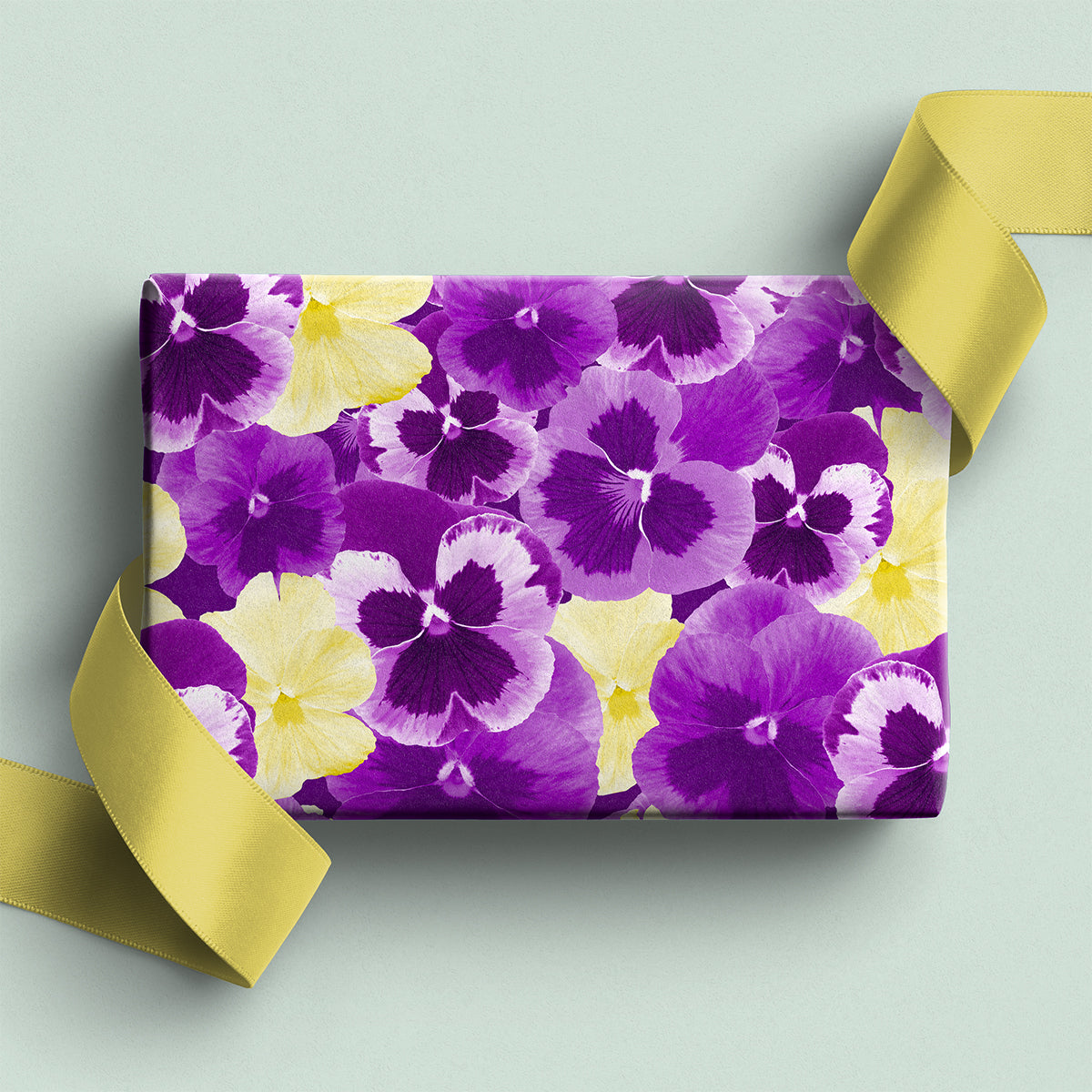 Purple Pansy Wrapping Paper – Bold Floral Gift Wrap by Flora & Co.