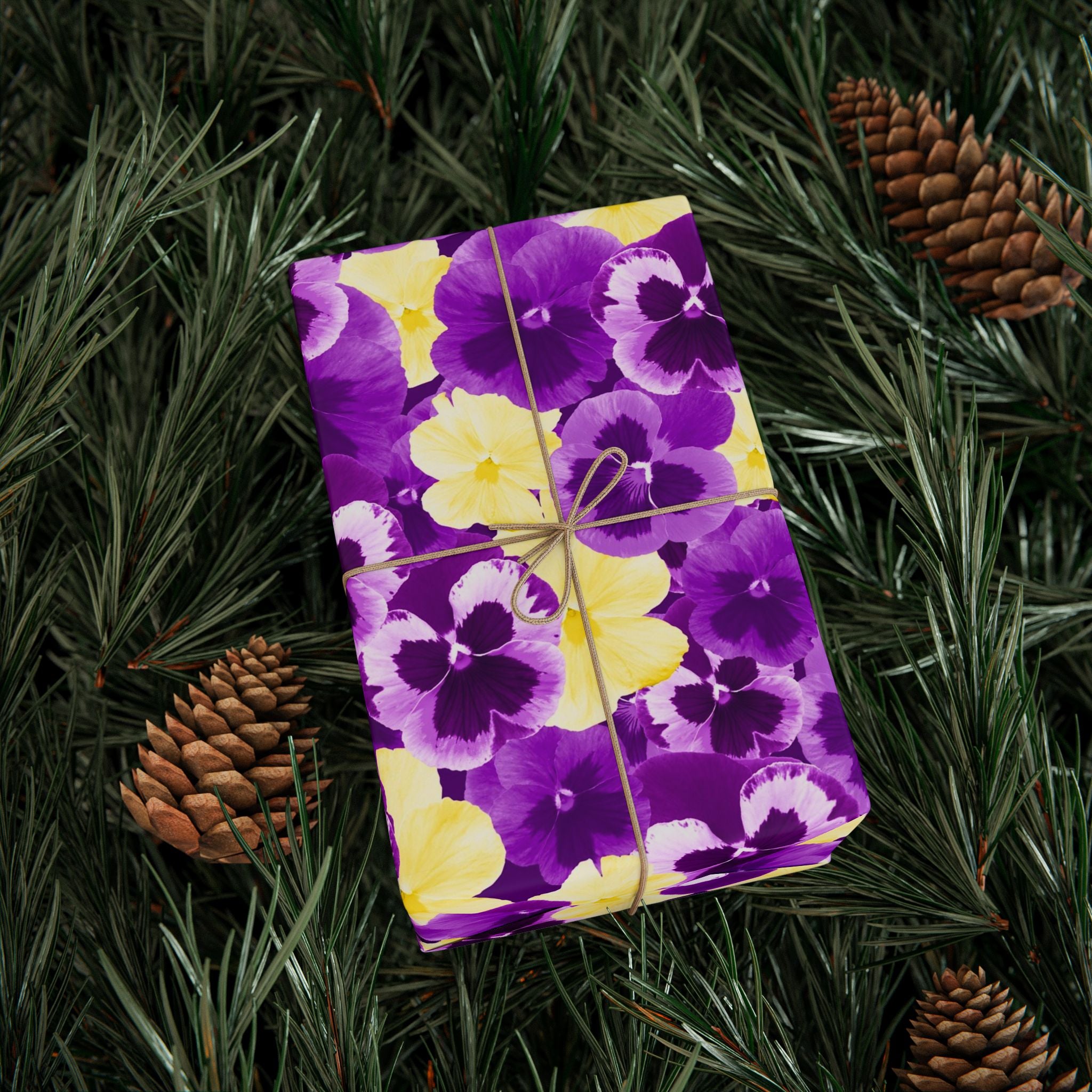 Purple Pansy Wrapping Paper – Bold Floral Gift Wrap by Flora & Co.