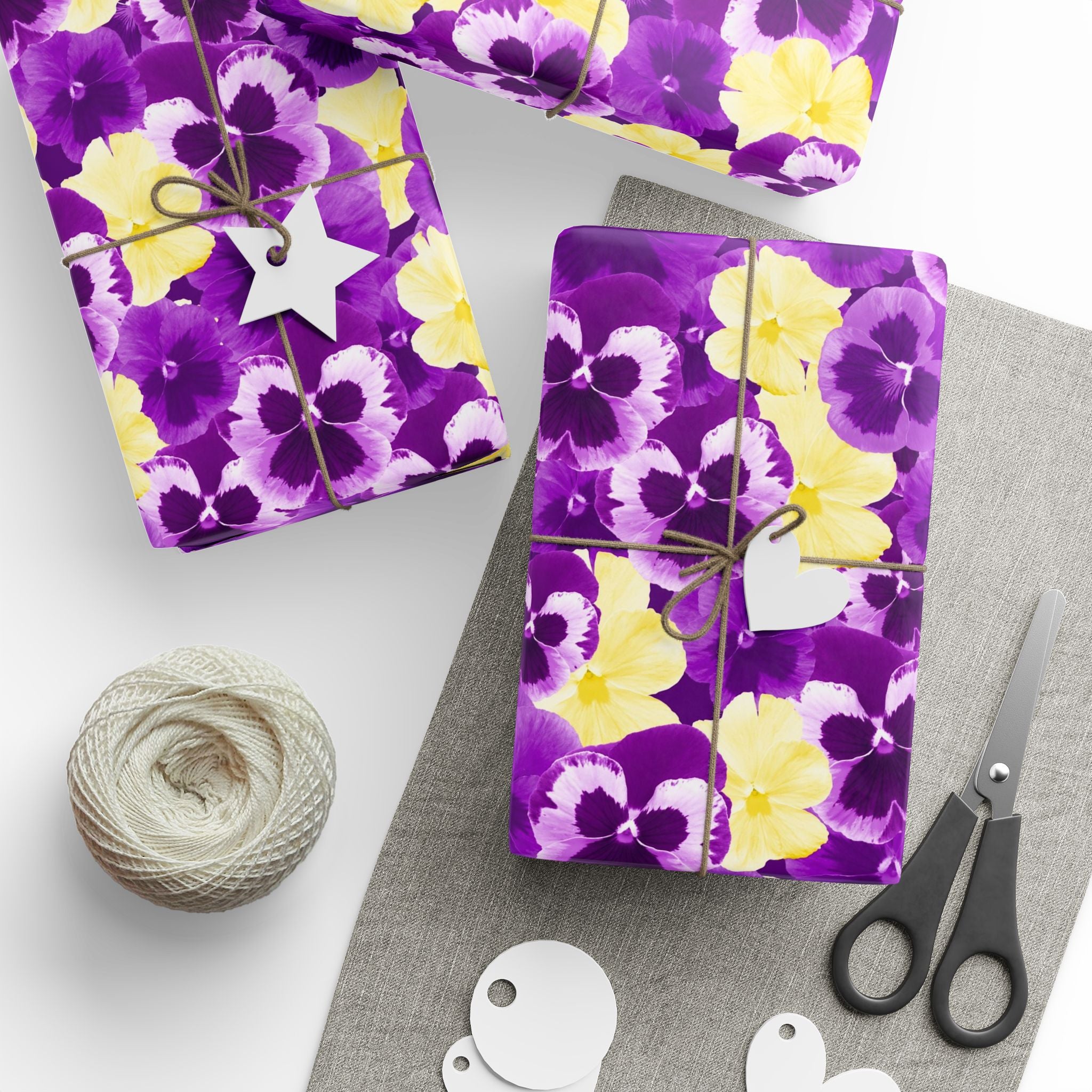 Purple Pansy Wrapping Paper – Bold Floral Gift Wrap by Flora & Co.