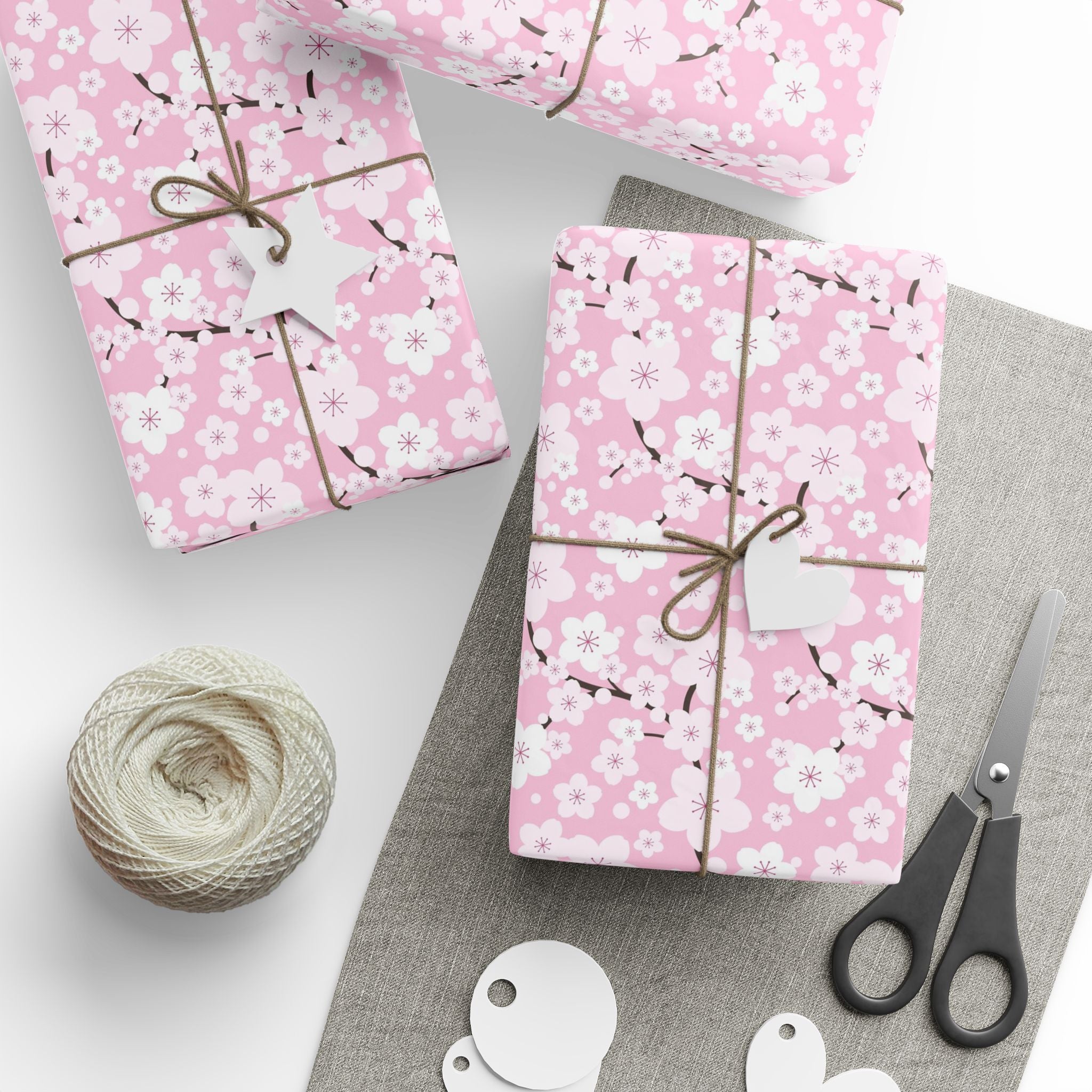Cherry Blossom Wrapping Paper – Elegant Pink Floral Gift Wrap by Flora & Co.