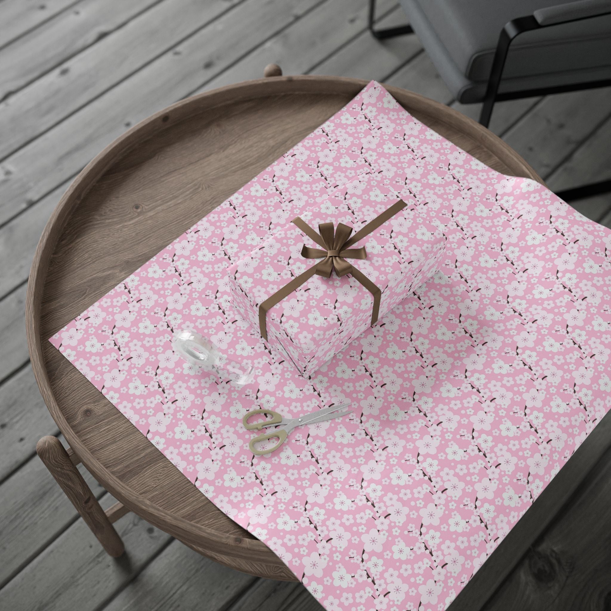 Cherry Blossom Wrapping Paper – Elegant Pink Floral Gift Wrap by Flora & Co.