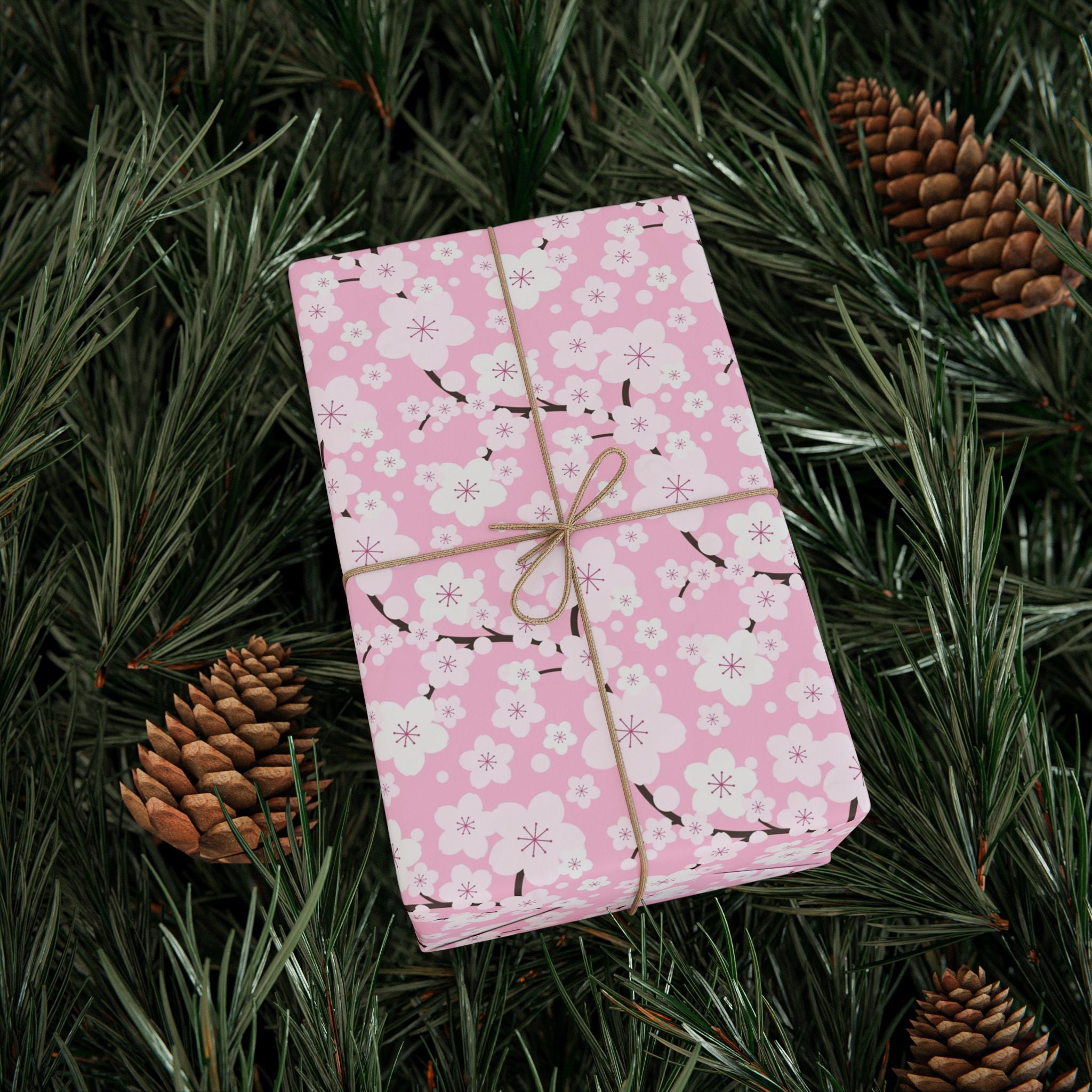 Cherry Blossom Wrapping Paper – Elegant Pink Floral Gift Wrap by Flora & Co.