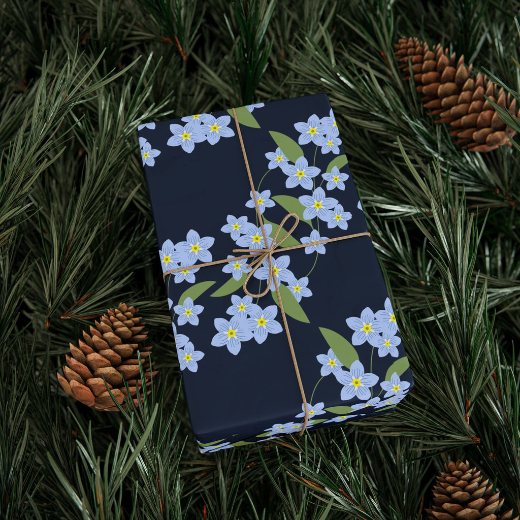 Forget-Me-Not Wrapping Paper – Delicate Blue Floral Gift Wrap by Flora & Co.