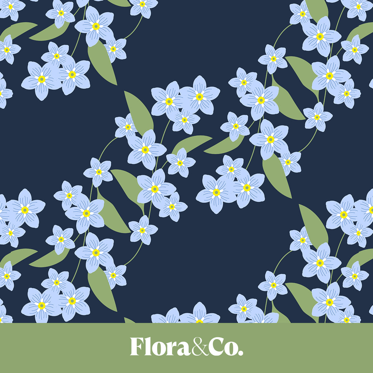Forget-Me-Not Wrapping Paper – Delicate Blue Floral Gift Wrap by Flora & Co.