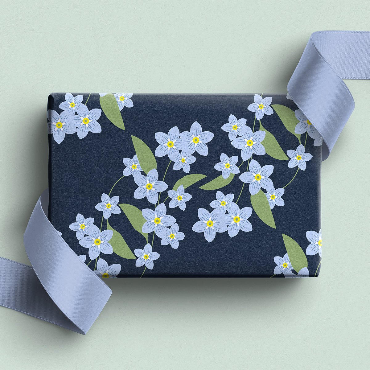 Forget-Me-Not Wrapping Paper – Delicate Blue Floral Gift Wrap by Flora & Co.