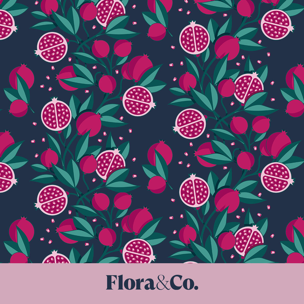 Pomegranate Wrapping Paper – Bold Botanical Gift Wrap by Flora & Co.