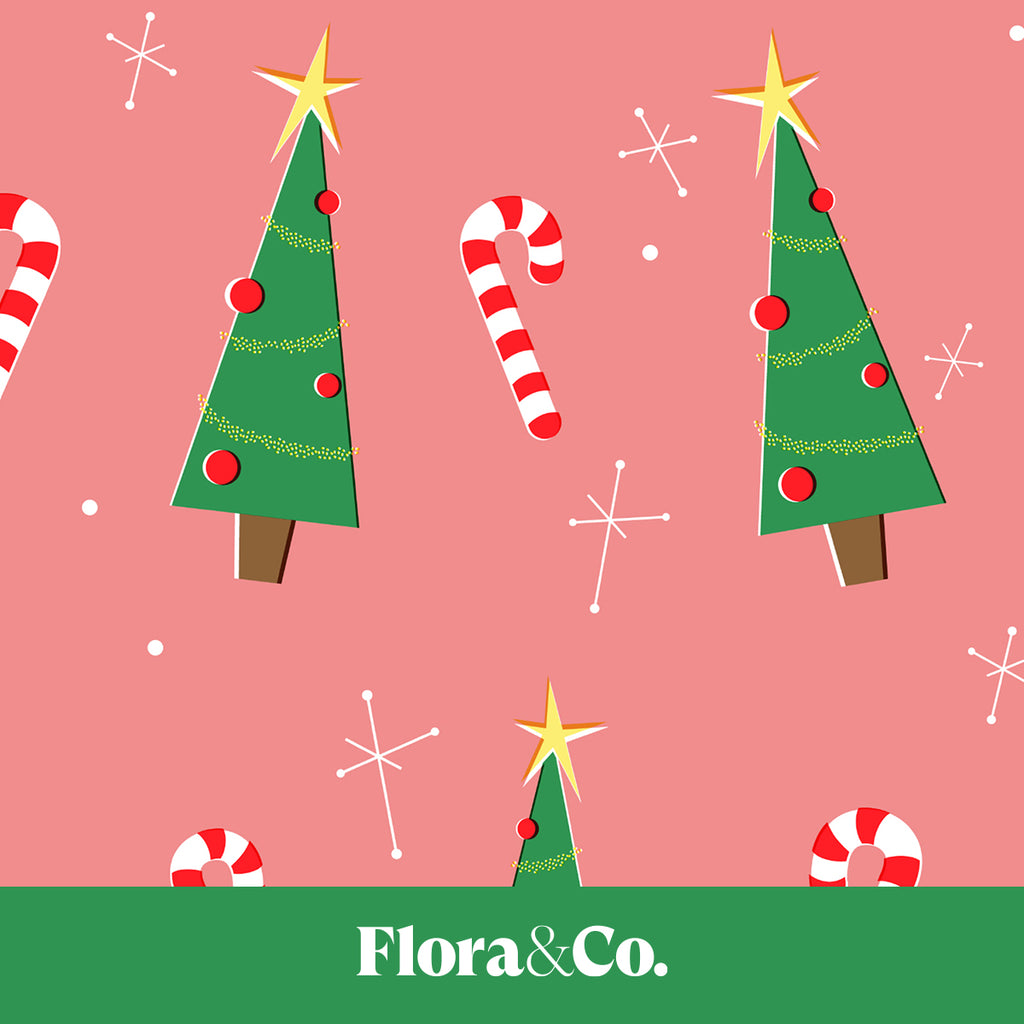 Retro Christmas Tree Wrapping Paper – Vintage Holiday Gift Wrap by Flora & Co.