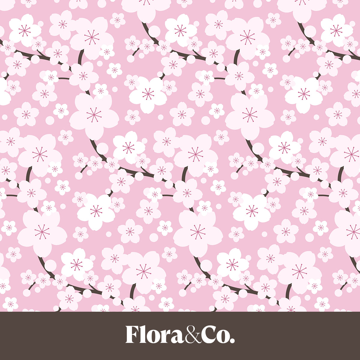 Cherry Blossom Wrapping Paper – Elegant Pink Floral Gift Wrap by Flora & Co.