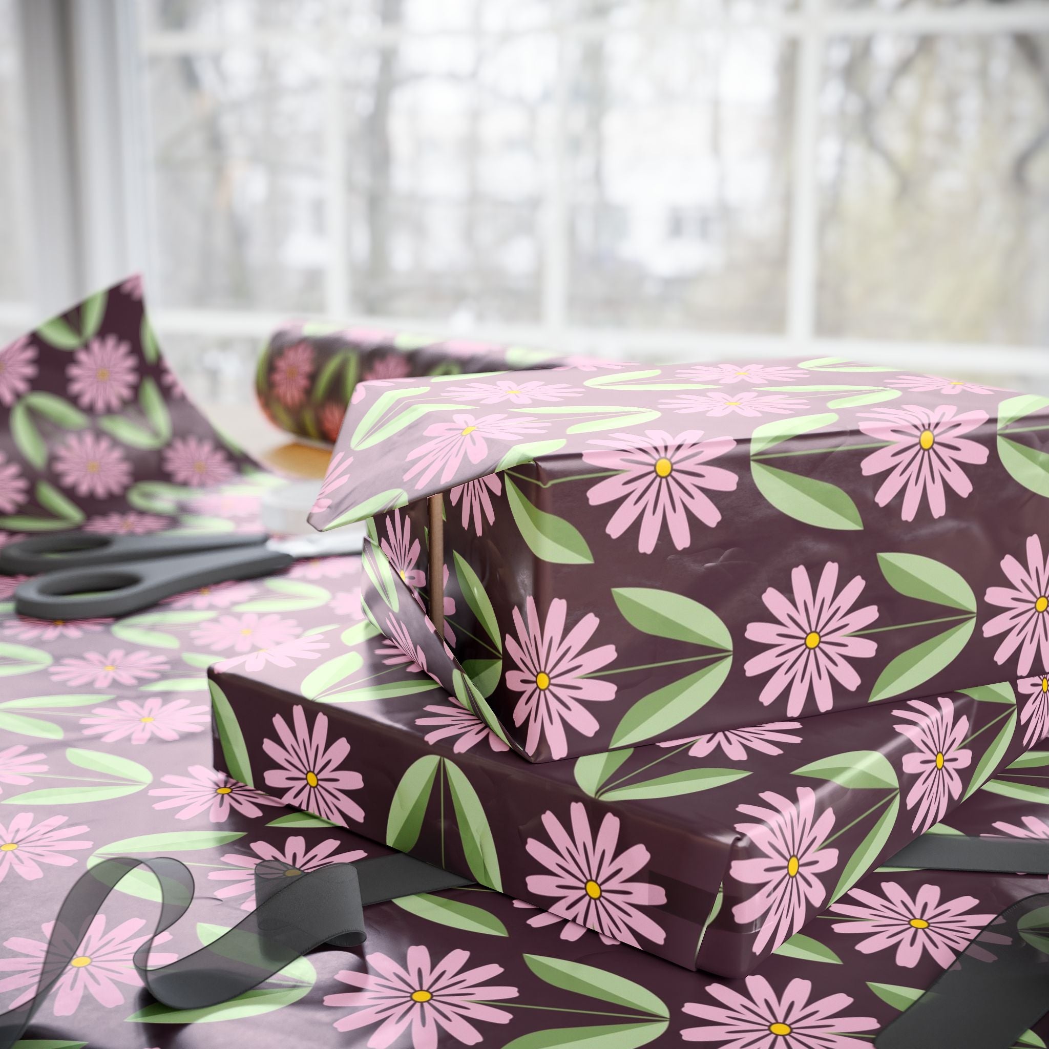 Pink Daisy Wrapping Paper – Cheerful Floral Gift Wrap by Flora & Co.